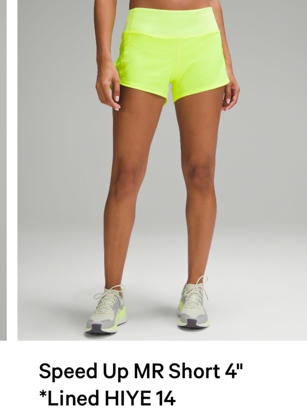 lululemon athletica Speed Up MR 4" Shorts - Highlighter Yellow.